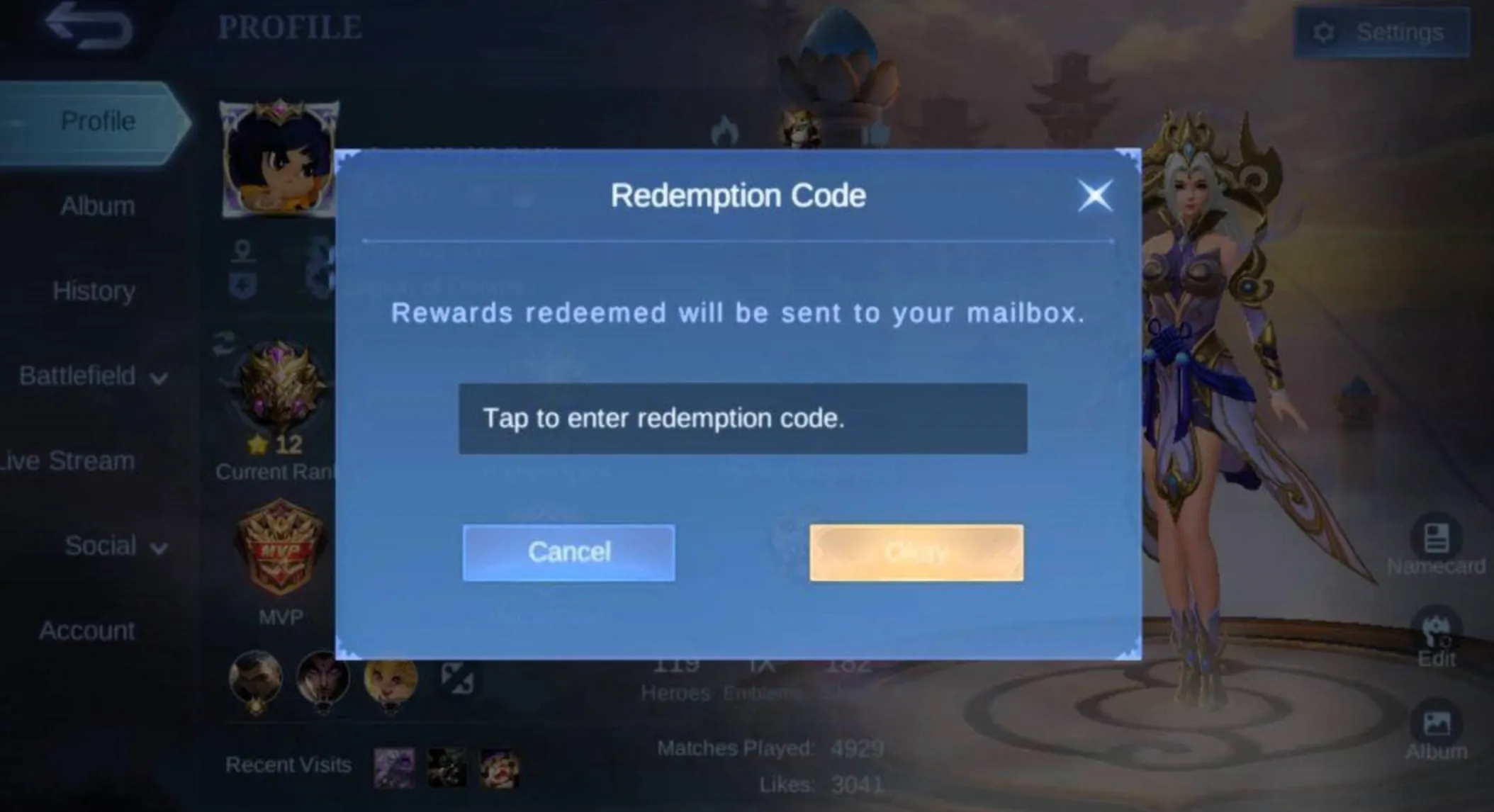 How To Redeem Codes In Mobile Legends